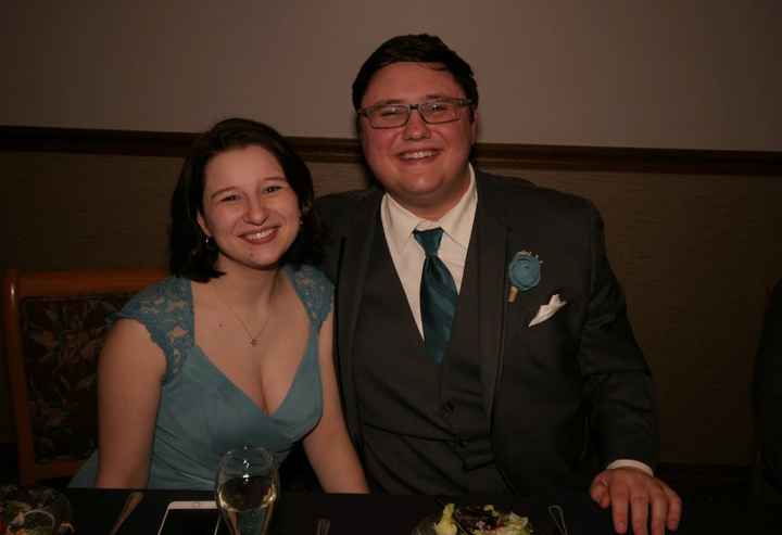 Us as a bridesmaid and a groomsman together.