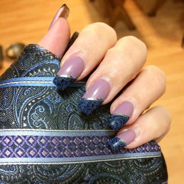 My nails match his tie!