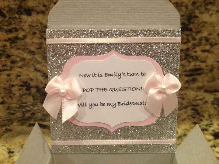 Got a sample of Will you be my bridesmaid gift