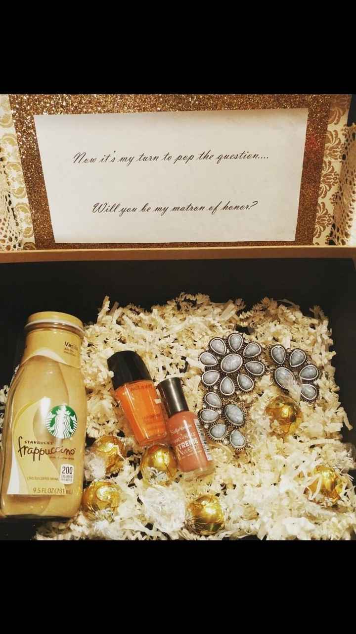 Popping the question for maid of honor and bridesmaids