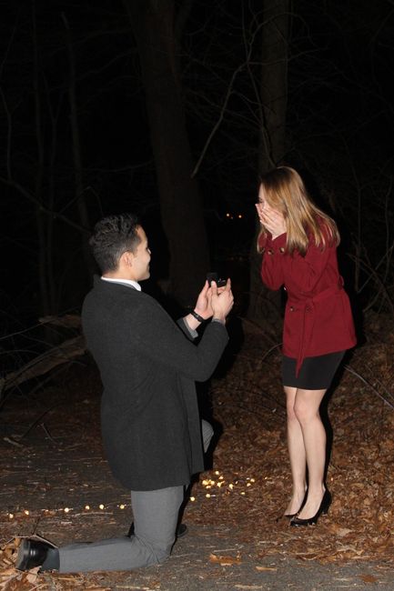 The actual proposal! (Camera made it look super dark)