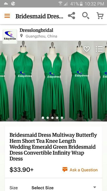 Bridesmaid dress on Etsy.