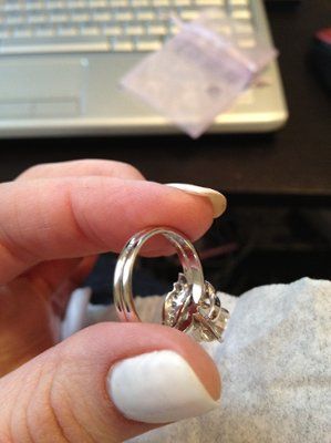 E-ring tacked to wedding band...  PICS!