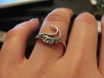 E-ring tacked to wedding band...  PICS!