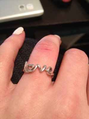 E-ring tacked to wedding band...  PICS!