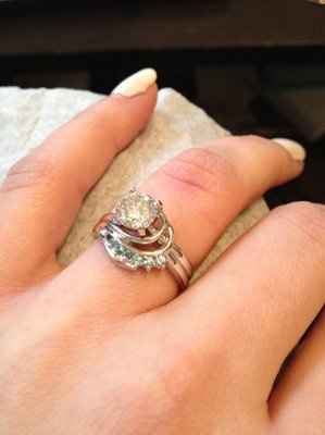 E-ring tacked to wedding band...  PICS!