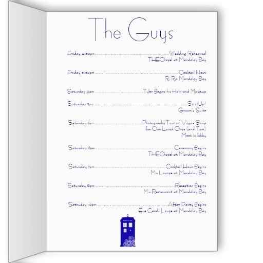 Wedding Schedule Handouts - anyone else?