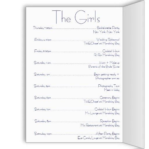 Wedding Schedule Handouts - anyone else?