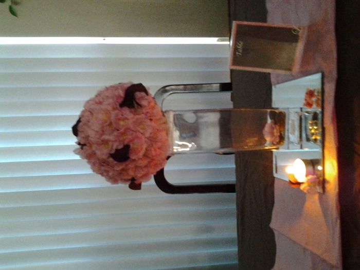 My DIY PinkNbrown centerpieces