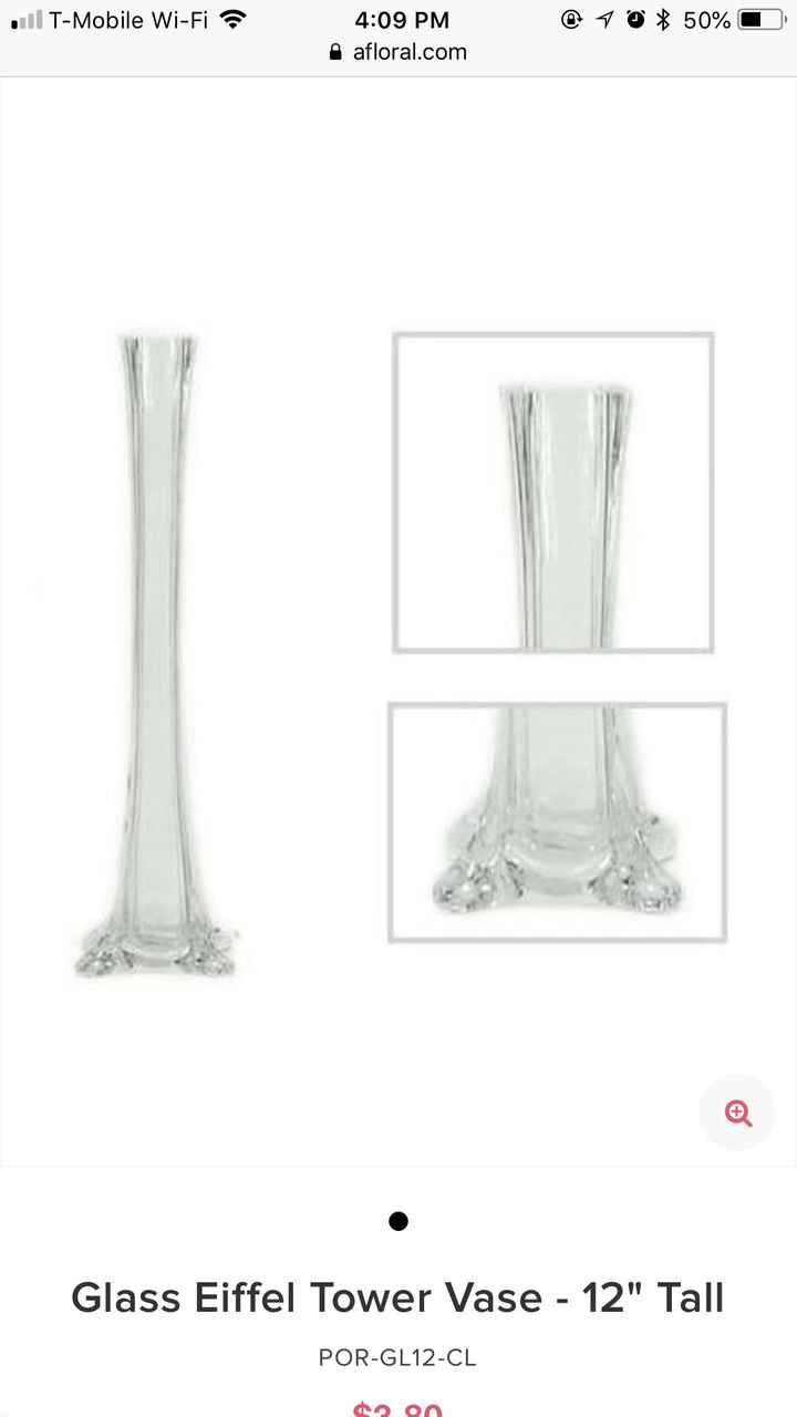 Tall Glass Eiffel Tower Vases