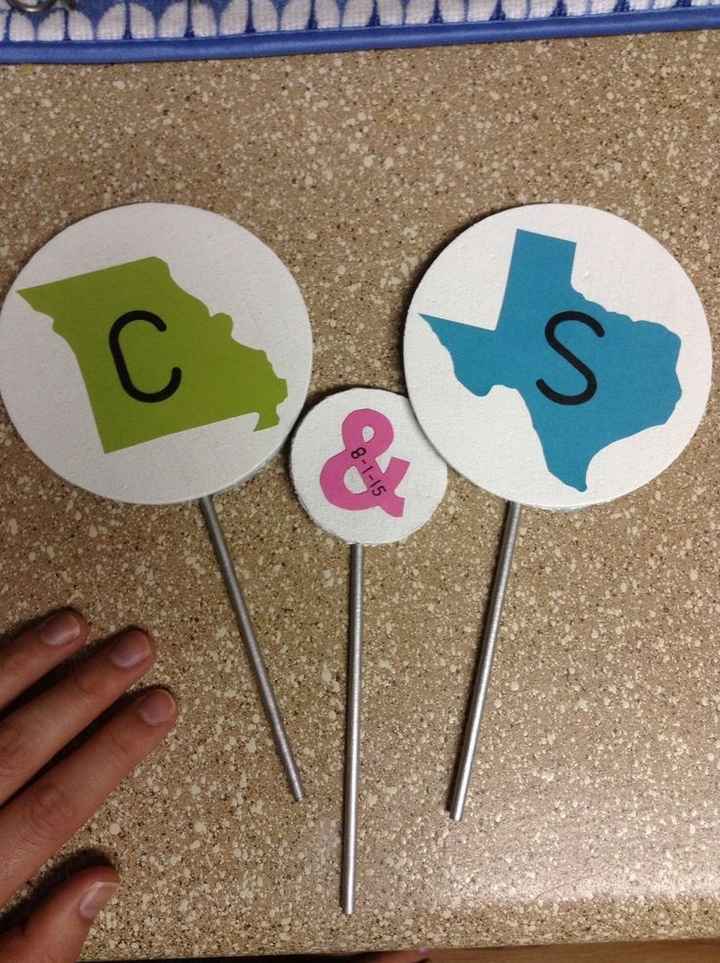 1st DIY - states cake topper
