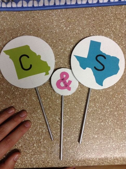 1st DIY - states cake topper