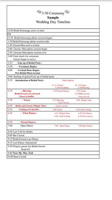 Day of wedding timeline?! - 1