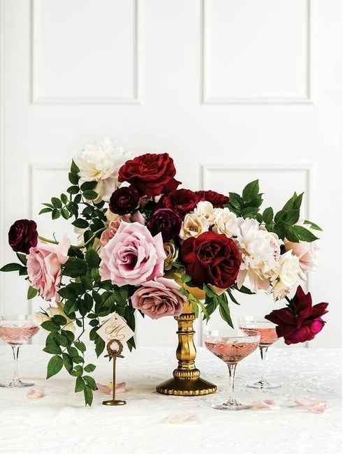 Burgundy, navy blue, gold and plush pink  brides!