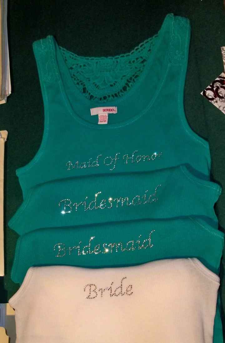 Bridesmaid/bride tank tops are done!