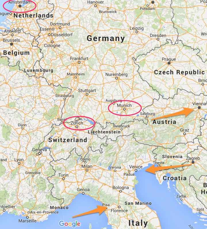 Need help picking honeymoon cities in Europe!