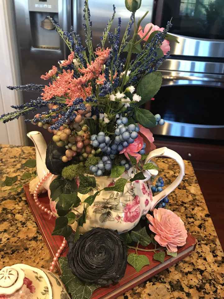 Teacup centerpieces finished!