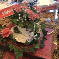 Teacup centerpieces finished!