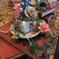 Teacup centerpieces finished!