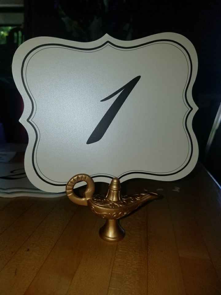 Extra escort card holders - turned into Table Number holders! - 2