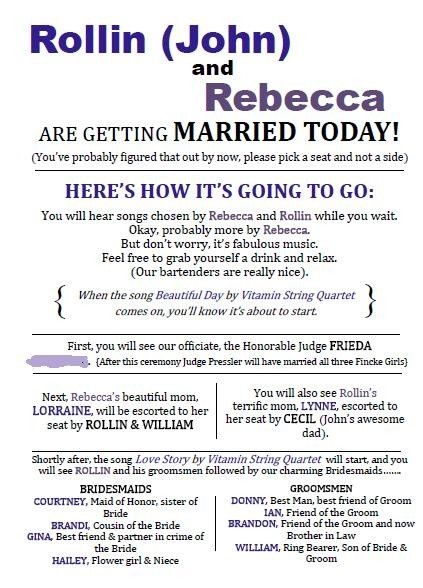 All about wedding programs...Let's see what you are doing