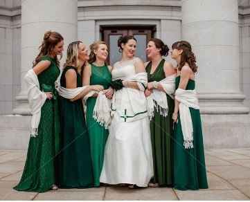 Mismatched bridesmaid dresses help