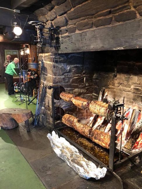 One of our dinner options was fireplace roasted prime rib, it was cooking during the ceremony