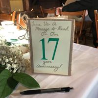 This is what we used and we have an anniversary tradition now!