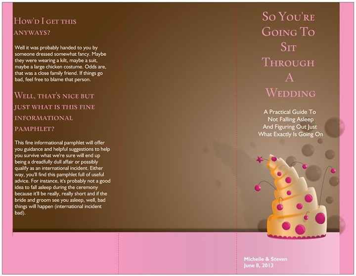 funny wedding program