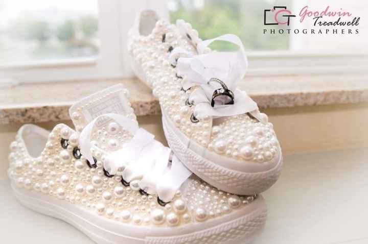 Custom converse sneakers.