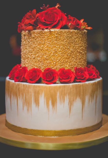 What our wedding cake looked like before!