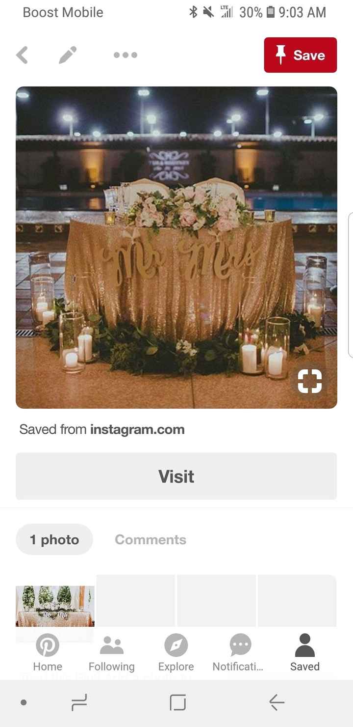 Embellishing sweetheart table - 1