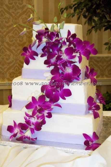 tropical flower wedding cake
