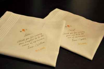 My DIY handkerchiefs for the moms. :D