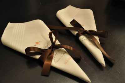 My DIY handkerchiefs for the moms. :D