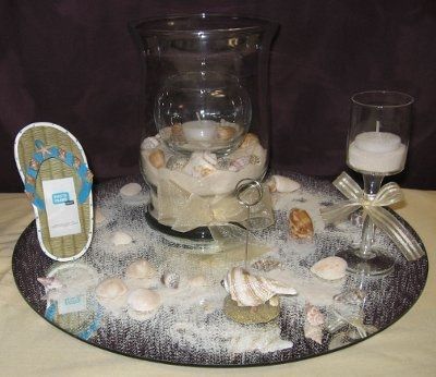 Beachy Themed Center Pieces & Bright flowers?