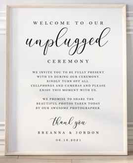 Unplugged Ceremony Sign