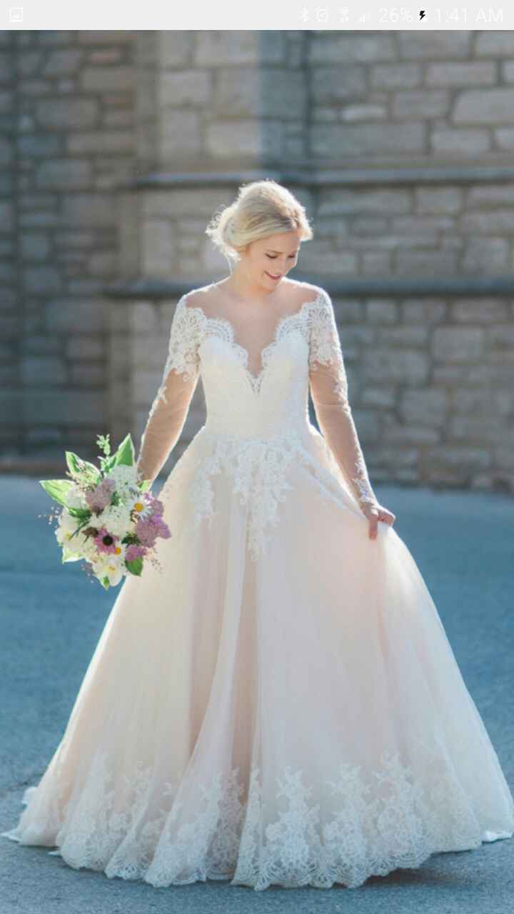 Please show me pictures of your a-line/off-shoulder wedding dresses. I'm a pear shape and struggling
