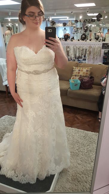 Please show me pictures of your a-line/off-shoulder wedding dresses. I'm a pear shape and struggling