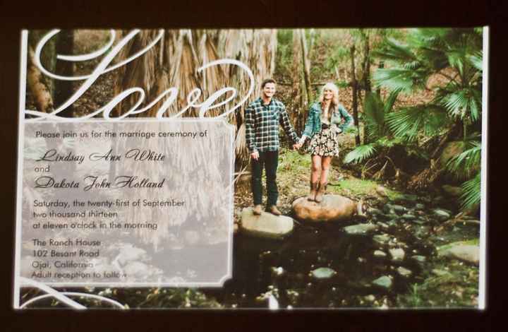 Did anyone here print their invite on an engagement photo, and if so can I see them??