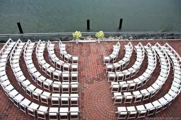 Semicircle guest seating arrangement during ceremony/ Indian wedding