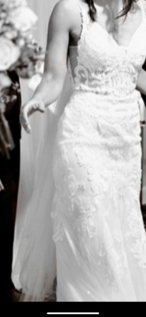 Wedding dress with mid section wrinkles/tight 2