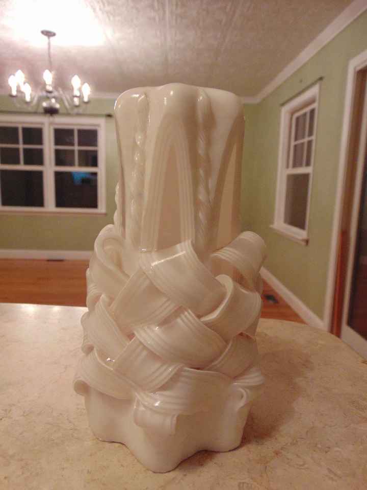 Hand dipped and carved unity candle
