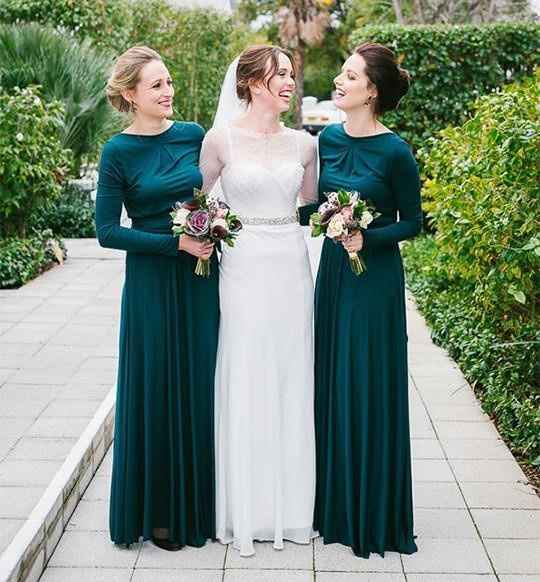 dark teal bridesmaids
