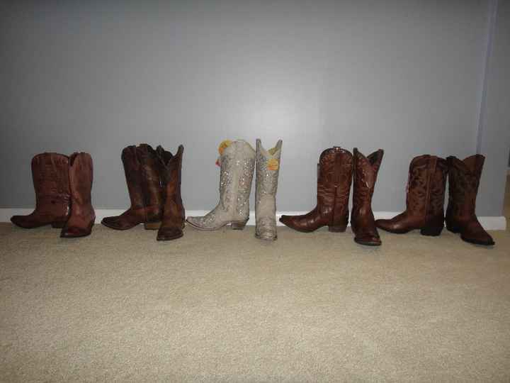 bridal party and bridal boots
