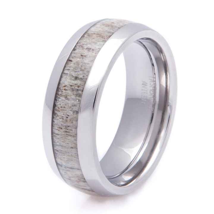 antler inlay titanium ring