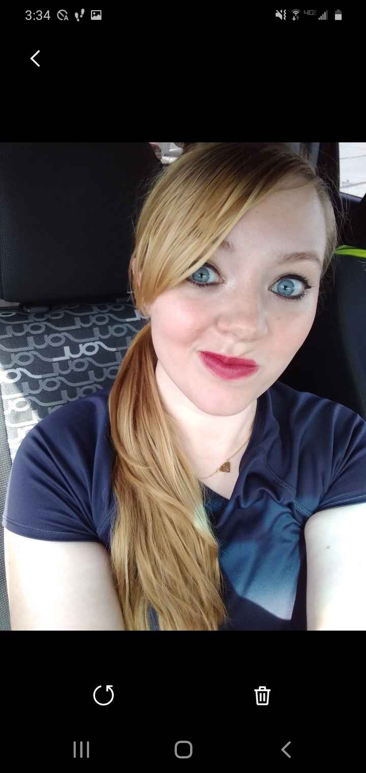 Red Lip and Champagne Dress - 1