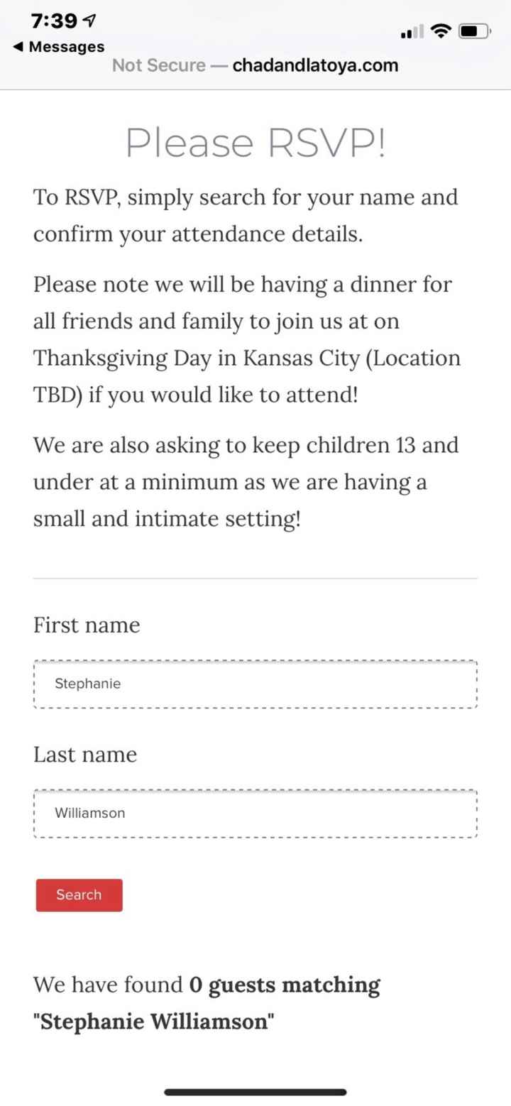 rsvp not working - 1
