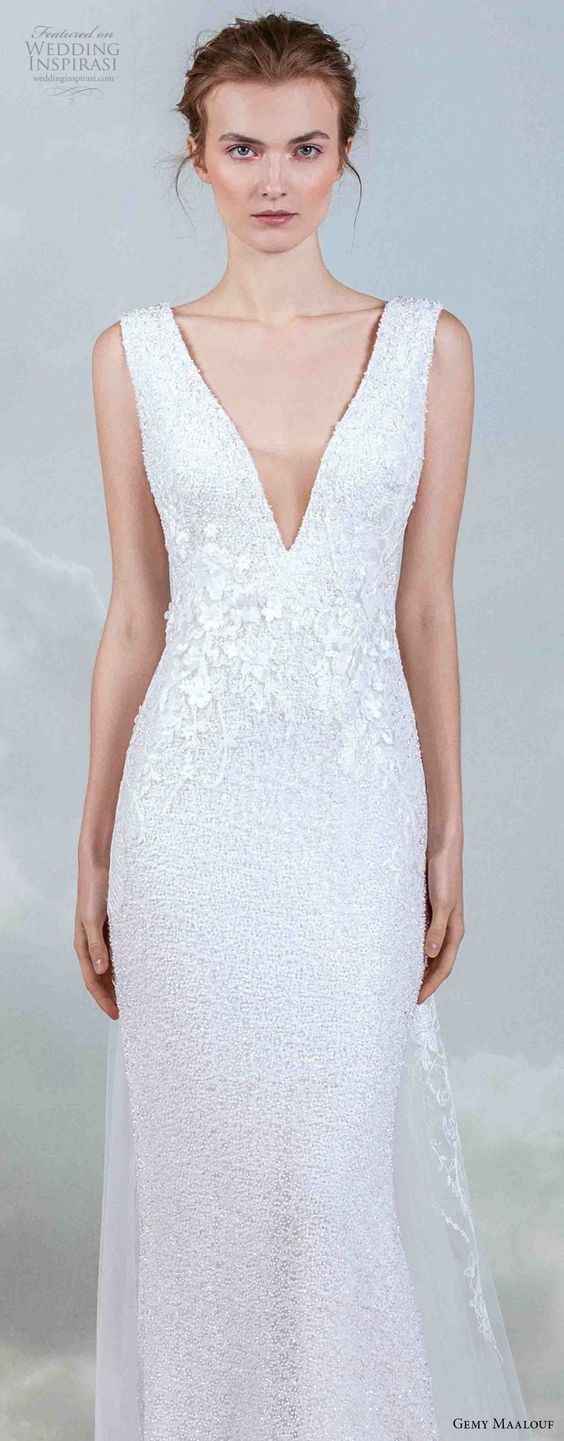 Wedding Dress Sheath V Neck