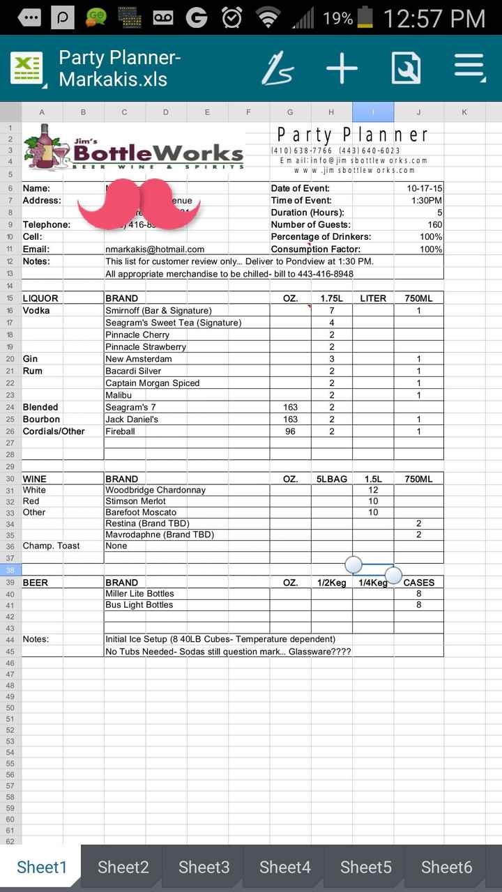 Purchasing Alcohol for Our Reception & Cocktail Hour